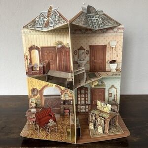 3D Victorian Doll House Book Complete with Uncut Doll Family Nearly Perfect Read
